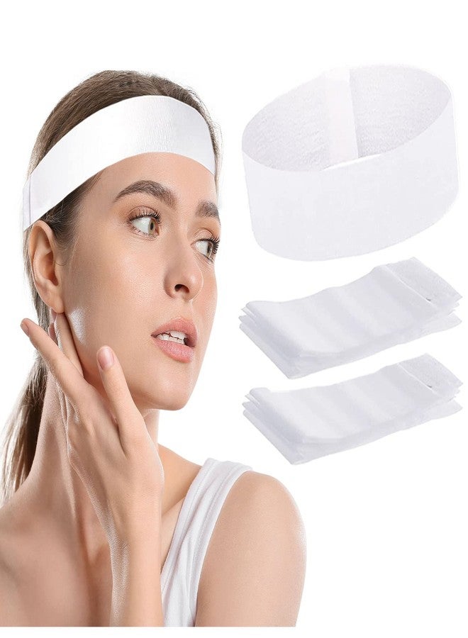 Nujzuir 100 Pieces Disposable Facial Headbands for Women Individual Wrapped Elastic Makeup Head Band Headwraps for Facials Skincare Spa - Image 1
